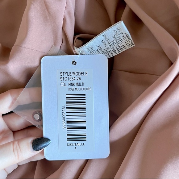 NWT - Mikael Aghal - Ruffle-trimmed Leopard Print Georgette Dress - Baby Pink - Picture 10 of 13